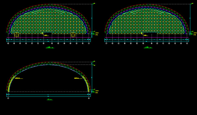 舒兰跨度110米，拱高35_7米煤棚网架
